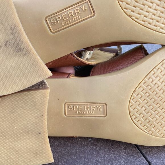 Sperry Vivianne Lia leather sandals size 8 womens gladiator style brown chunky w - Picture 10 of 11